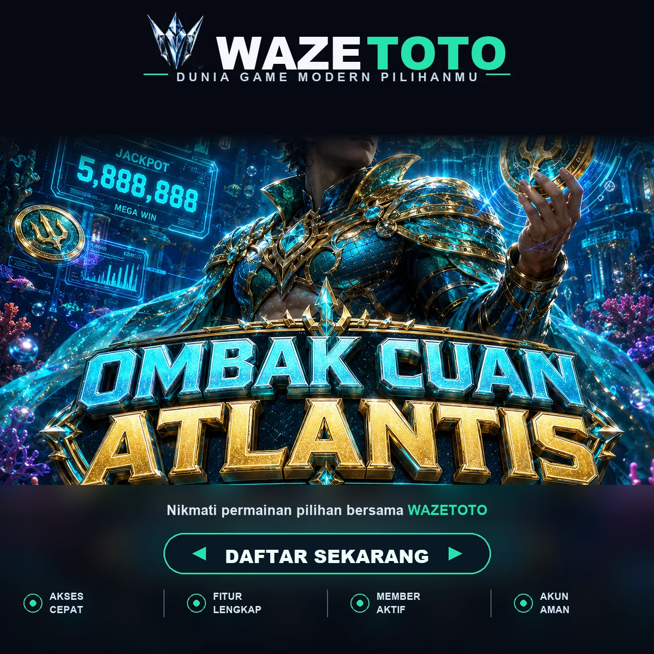 Banner resmi WAZETOTO untuk panduan pola spin slot gacor dan maxwin di klik pusat